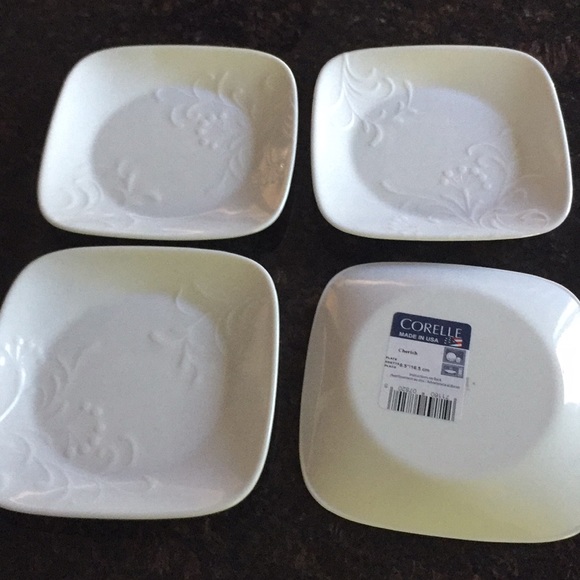 Corelle Dining Nwt 4 Cherish Square 65 Bread Plates Poshmark